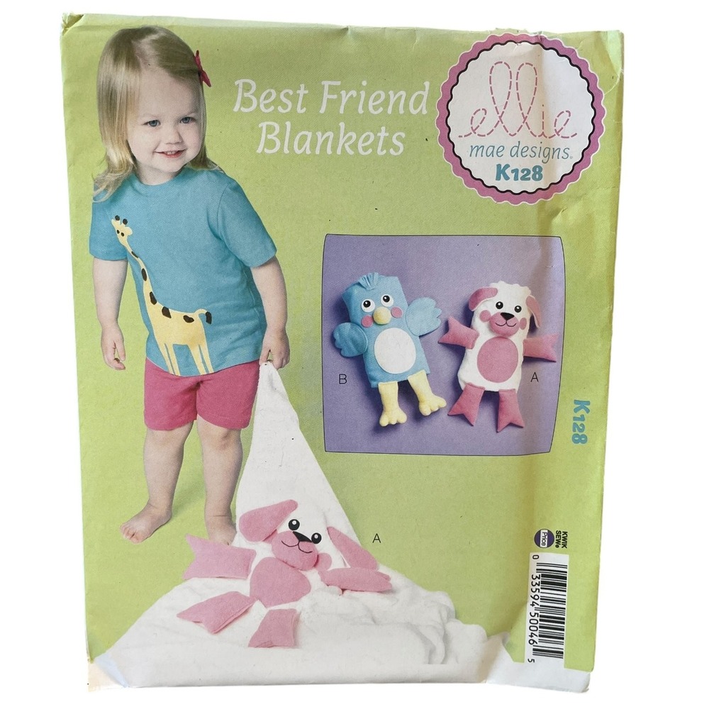 Ellie Mae Designs K128 Best Friend Blankets Toy Blanket Pattern One Size UNCUT